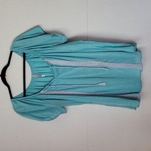 Bobby Brooks Woman's 3X  Light Aqua Blouse